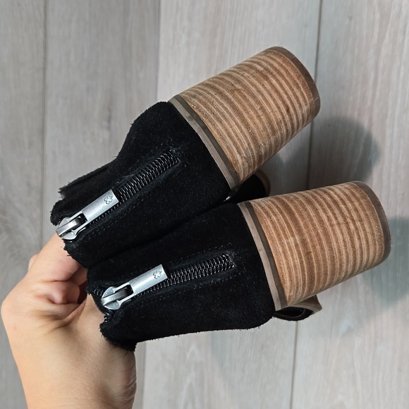 Lucky Brand Women Keight Ankle Leather Open toe Heels Boots shoes sz 7.5M - Picture 8 of 14